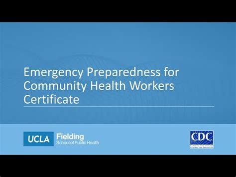 Emergency Preparedness For Community Health Workers Introduction Youtube