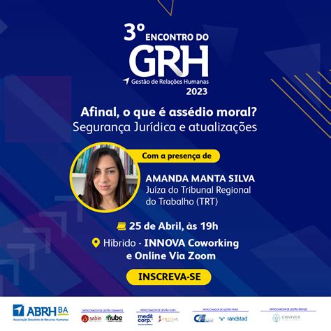 Encontro Do Grh Afinal O Que Caracteriza O Ass Dio Moral No