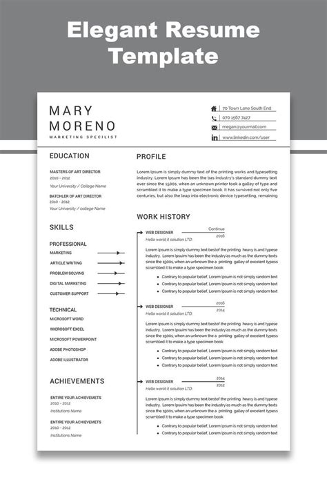 Resume Template Instant Download Professional Resume Template Resume Template Word Modern Resume