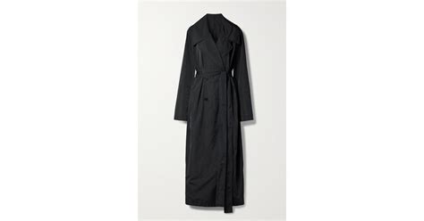 The Row Cadel Belted Double Breasted Shell Trench Coat In Black Lyst