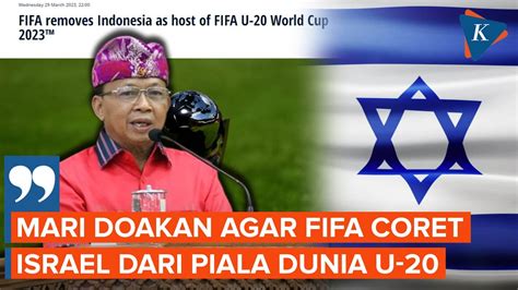 Indonesia Batal Jadi Tuan Rumah Koster Harap Fifa Coret Israel Dari