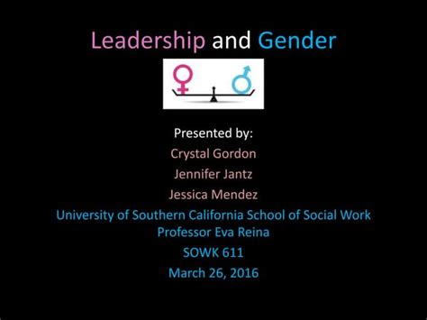 Gender Leadership Differences Ppt