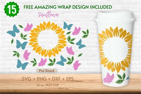 Oz Flower With Butterfly Starbucks Hot Cup Svg