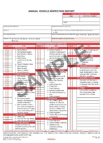 Annual Vehicle Inspection Report Shrinkwrapped Snap Out 53 OFF