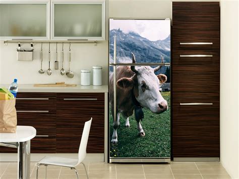 Cow Decal Fridge Wall Fridge Stickers Peel Stick Self Etsy Kitchen