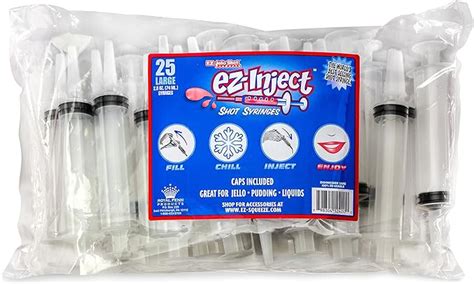 Amazon EZ Inject Plastic Syringes For Jello Shots 2 5oz 100