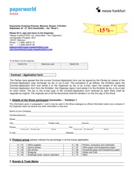 Fillable Online PPW 2012 Application Form Messe Frankfurt Italia Fax