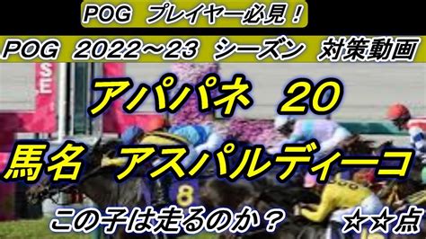 このpog専用動画で戦い抜け！ アパパネ20 馬名はアスパルディーコ Youtube