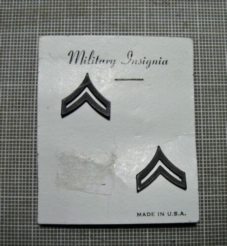 Vietnam Era Corporal Subdued Rank Insignia Set On Original Card Ebay