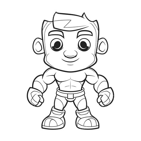 Cartoon Muscles Man Coloring Pages The Best Outline Sketch 56 OFF