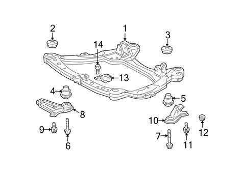 Toyota Highlander Engine Cradle (Front). Highlander Hybrid - 5110048061 ...