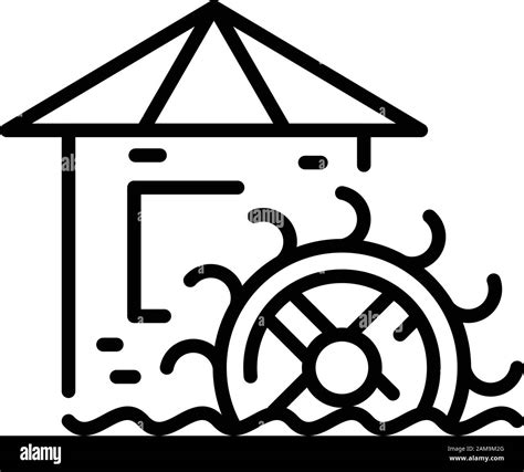 Tower water mill icon, outline style Stock Vector Image & Art - Alamy