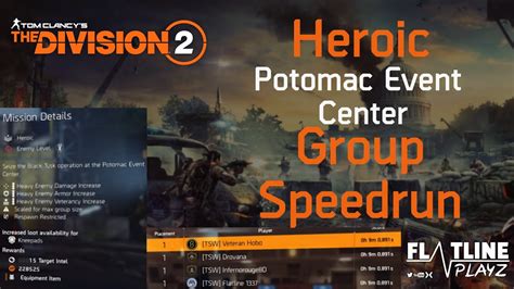 Division 2 Heroic Speedrun Potomac Event Center Group 9Min 0Sec YouTube