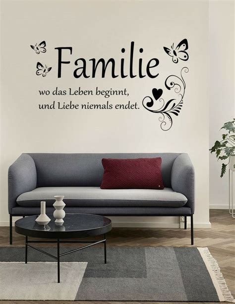 Wandtattoo Schriftzug Familie Wandtattoo Wohnzimmer Wandtattoo