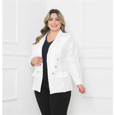 Blazer Alfaiataria Plus Size G G G Feminino Casaco Social O