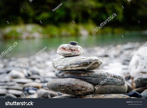 Balanced Stone On Peddle Stones Balance Stock Photo 1593591340