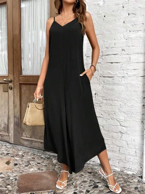 Shein Lune Solid Wide Leg Cami Jumpsuit Shein Usa