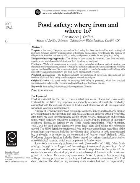 Pdf Bfj Food Safety Where From And Where To Depa Fquim Unam Mx Amyd