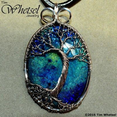 Sterling Fine Silver Wire Wrap Tree Of Life Pendant Galaxy Glow