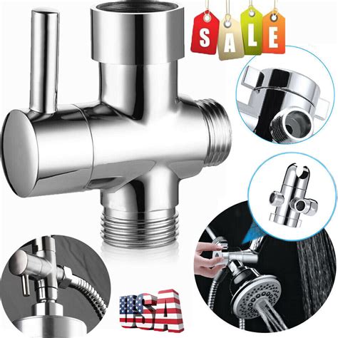 3 Way Shower Head Arm Mount T Adapter Chrome Diverter Valve Splitter