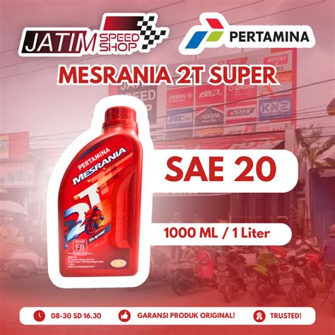 Jual Oli Pertamina Mesrania T Tak Super Sae Ml Lt Shopee