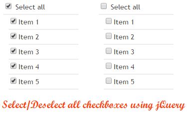 Select Deselect All Checkboxes Using Jquery Codexworld