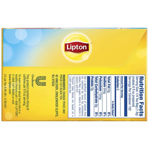 Lipton Iced Tea Nutrition Facts Caffeine Blog Dandk