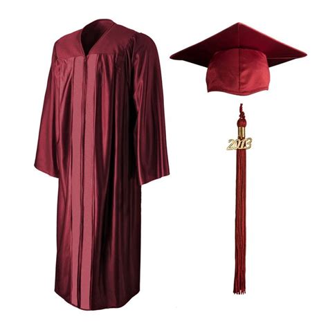 Shiny Maroon Cap Gown And Tassel Graduation Source Pinterest