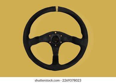 Car Steering Wheel Leather Covered Button Stock Photo 2269378023