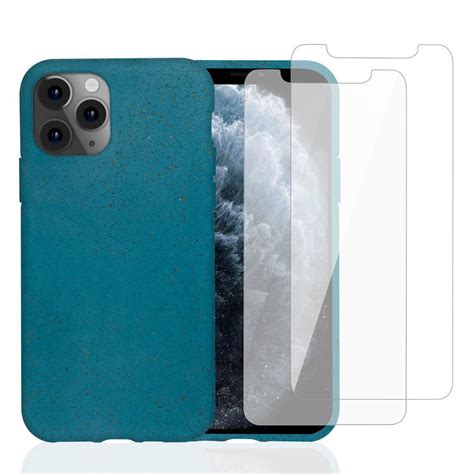 Capa Iphone 11 Pro E 2 Películas De Proteção Material Natural Azul