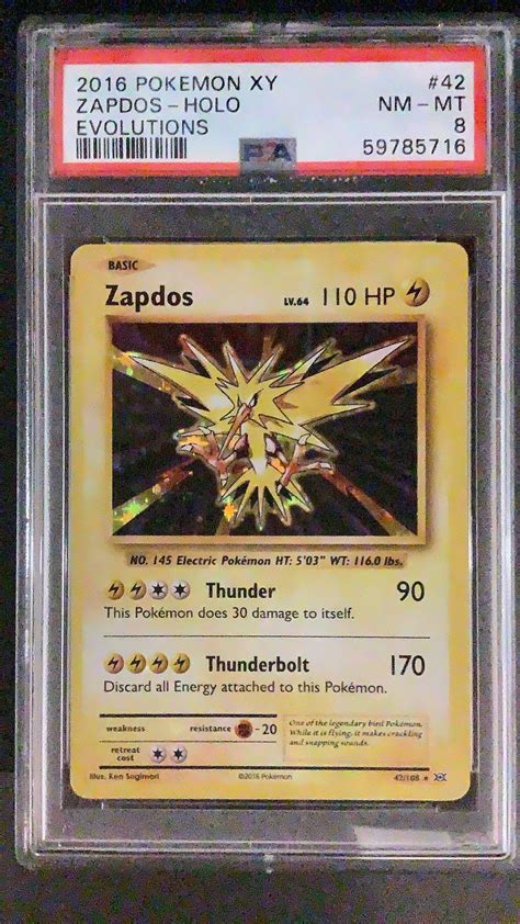 Pokemon Xy Evolutions Zapdos Holo Psa Gamestop