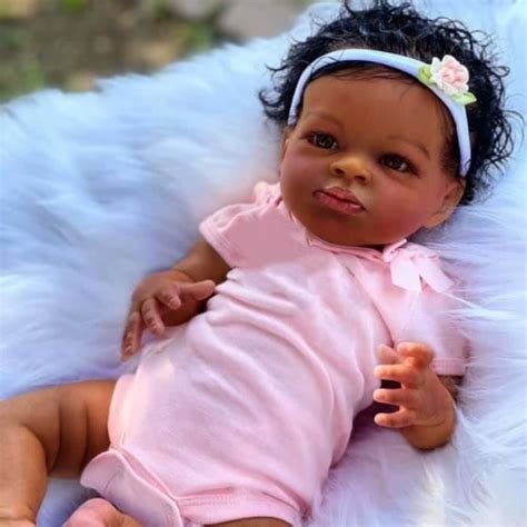 Poup Es B B Reborn Finies La Peau Fonc E Fille Noire Doll Afro