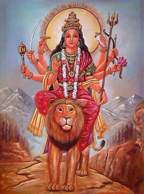 Simhavahini Durga The Goddess Who Rides A Lion Exotic India Art