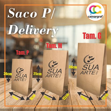 Saco Kraft Para Delivery Personalizado Camargraf