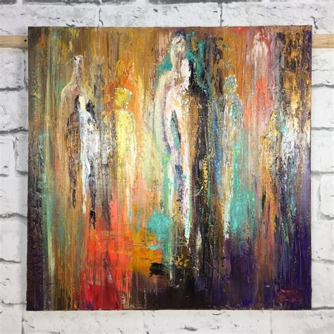 Figurative Abstract Painting Large Colorful Painting Humans Abstract