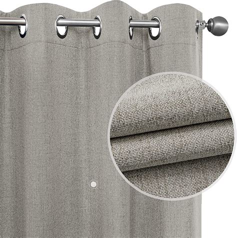 Joydeco 100 Blackout Linen Curtains 108 Inches Long 2 Panels Thermal Insulated