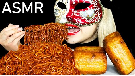 ASMR BLACK BEAN FIRE NOODLES CHEESY SPAM SAUSAGE MUKBANG 짜장 불닭볶음면 먹방