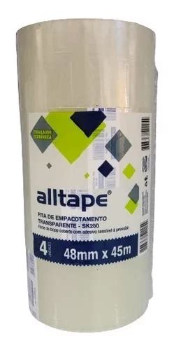 Fita Transparente Alltape Mm X Metros Rolos Parcelamento Sem