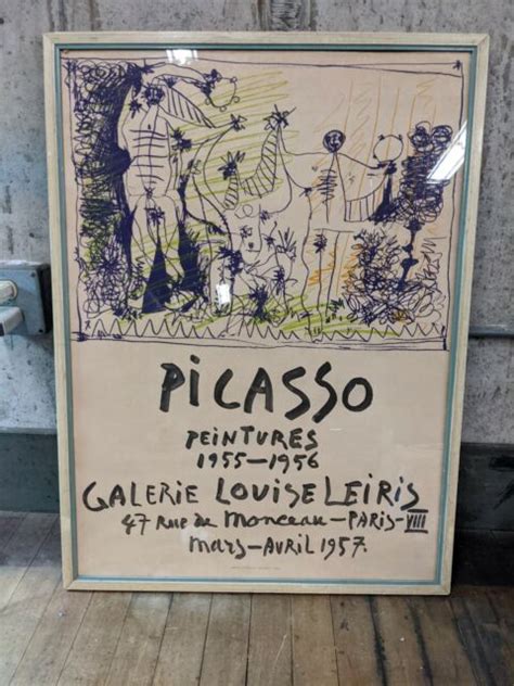 Original Vintage Picasso Gallery Poster Galerie Louise Leiris 1957