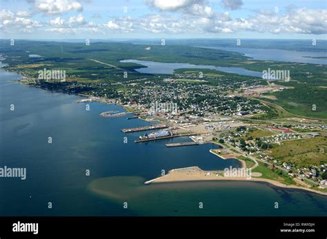 Aerial Harbour North Sydney Nova Scotia Stock Photo Alamy