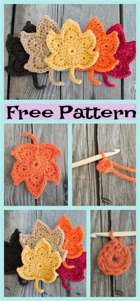 Beautiful Crochet Fall Leaves - Free Patterns - DIY 4 EVER