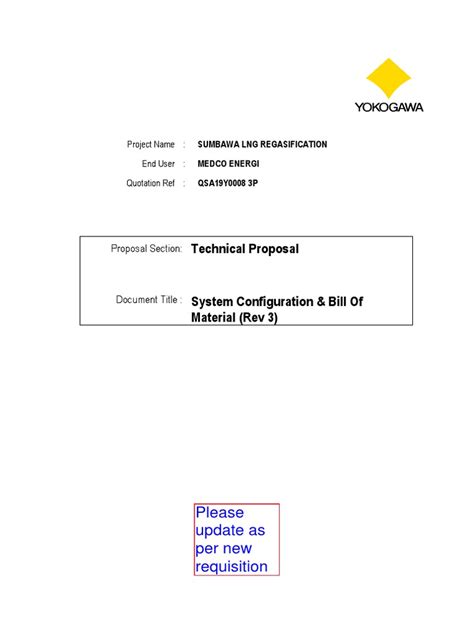 Qsa19y0008 R3 Sumbawa Lng Regasificatio Bill Of Material Jind