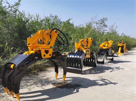 Small Hydraulic Rotating Timber Wood Log Grapple For PC55 Excavator