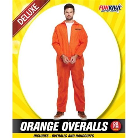 ADULT ORANGE OVERALLS - Discount Party World