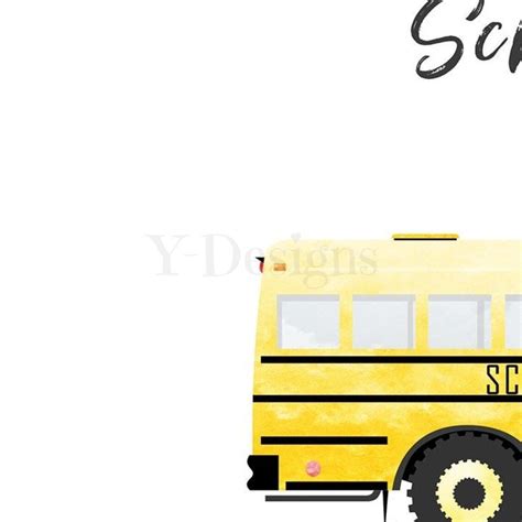 Watercolor School Bus Digital Download Etsy