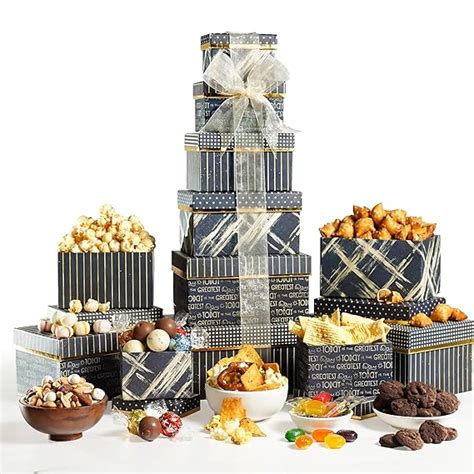 Amazon Broadway Basketeers Gourmet Food Gift Basket Box Tower