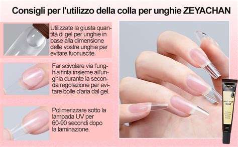 Zeyachan Colla Per Unghie Finte Super Forte G Colla Strass Unghie