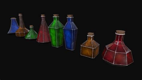 Low Poly Potion Bottles 3d Model By Robert Holtby Robholtby 2582574 Sketchfab