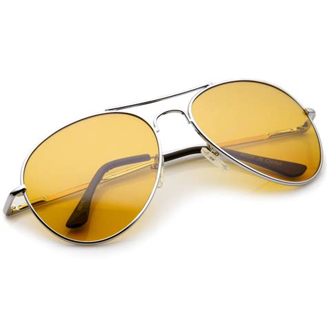 Retro Metal Aviator Color Lens Aviator Sunglasses Zerouv