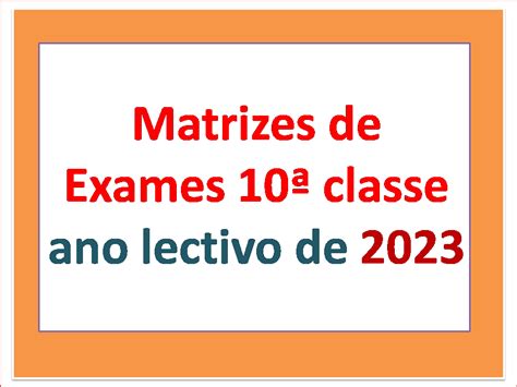 Matrizes De Exames Classe Embuscadosaber